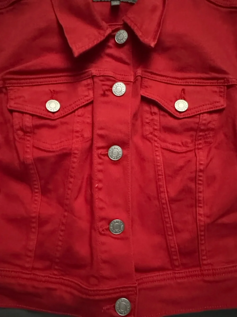 torrid Bold Red Denim Vest - Picture 3 of 4